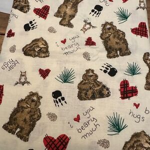 Marcus Brothers Textiles Bear Hugs Cotton Fabric 1.5 Yards Woodland Cream